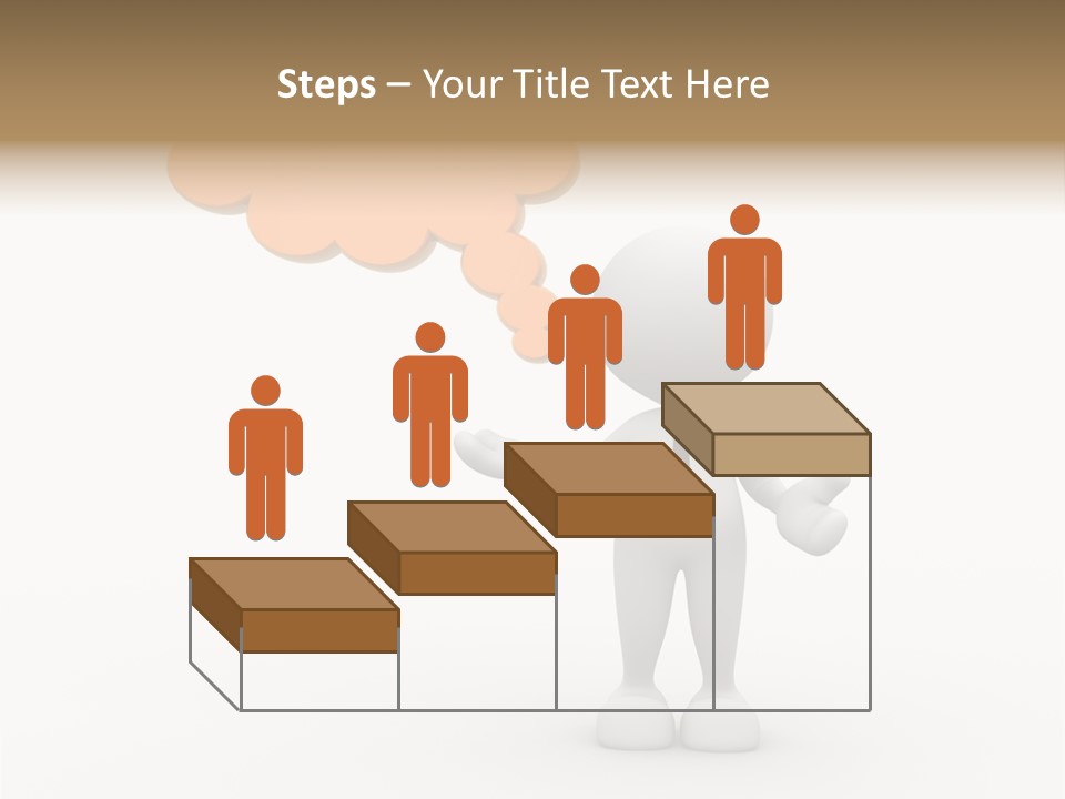 A Person In A Tie With A Thought Bubble PowerPoint Template