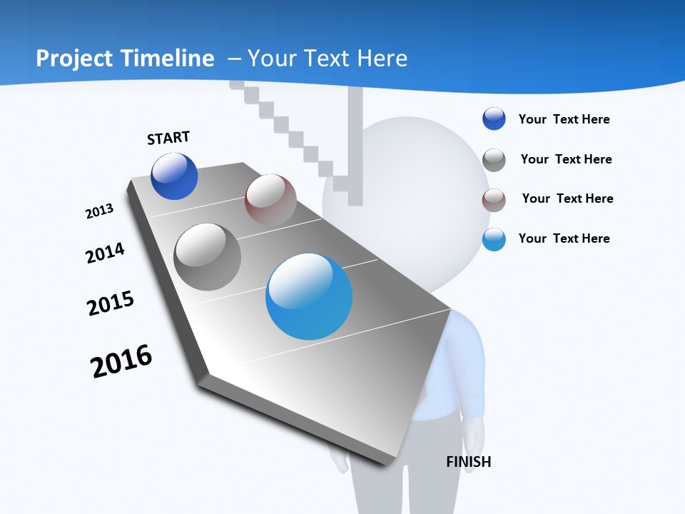 Click Pushing Silhouette PowerPoint Template