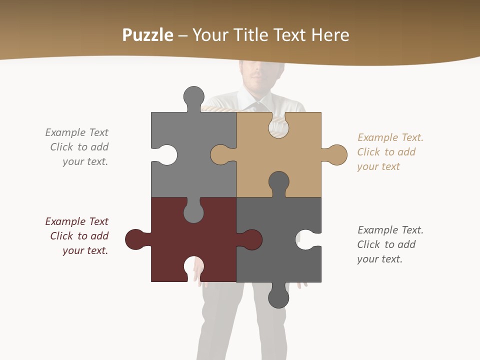 A Man In A Business Suit With Chains On His Back PowerPoint Template