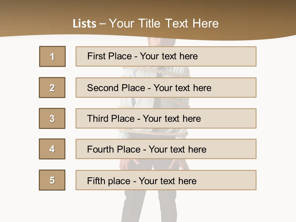 A Man In A Business Suit With Chains On His Back PowerPoint Template