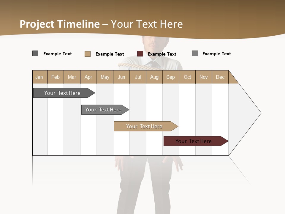 A Man In A Business Suit With Chains On His Back PowerPoint Template