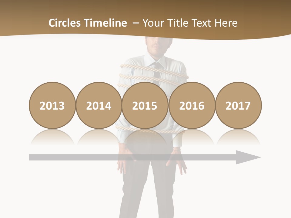 A Man In A Business Suit With Chains On His Back PowerPoint Template