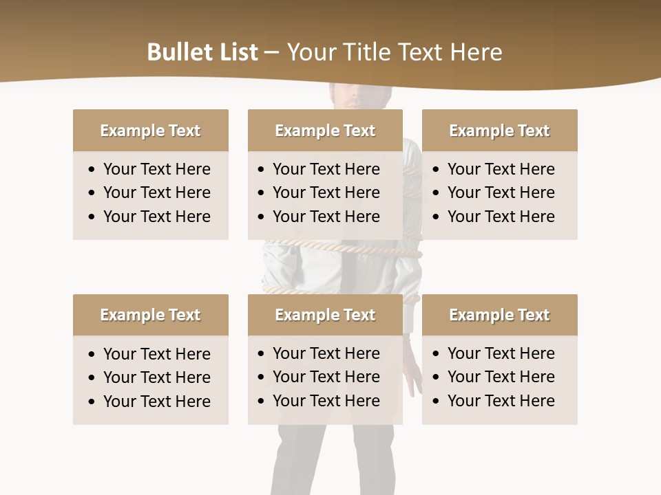 A Man In A Business Suit With Chains On His Back PowerPoint Template