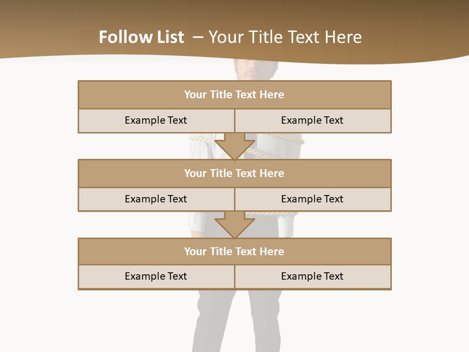 A Man In A Business Suit With Chains On His Back PowerPoint Template