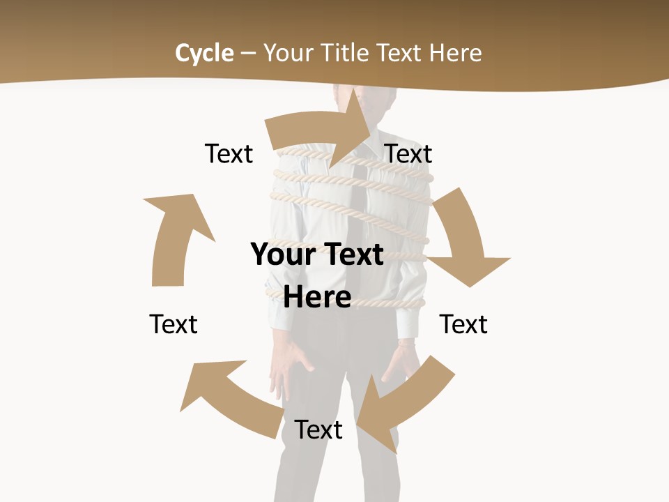 A Man In A Business Suit With Chains On His Back PowerPoint Template