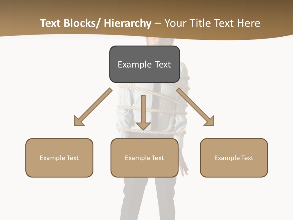 A Man In A Business Suit With Chains On His Back PowerPoint Template