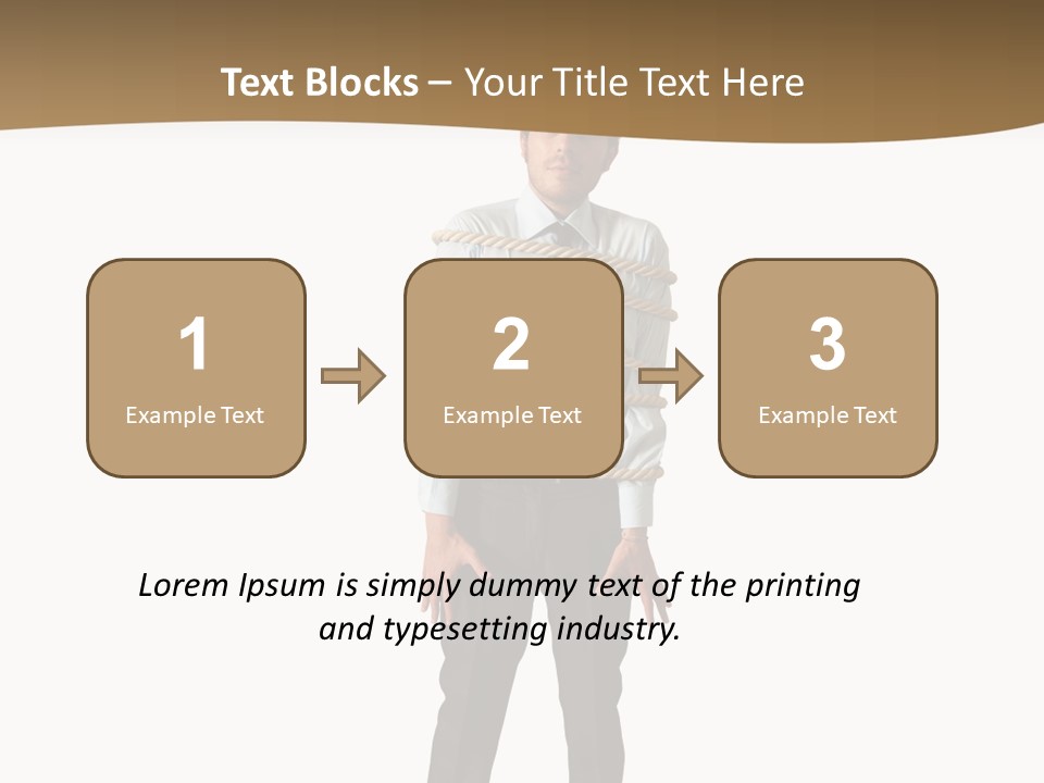 A Man In A Business Suit With Chains On His Back PowerPoint Template