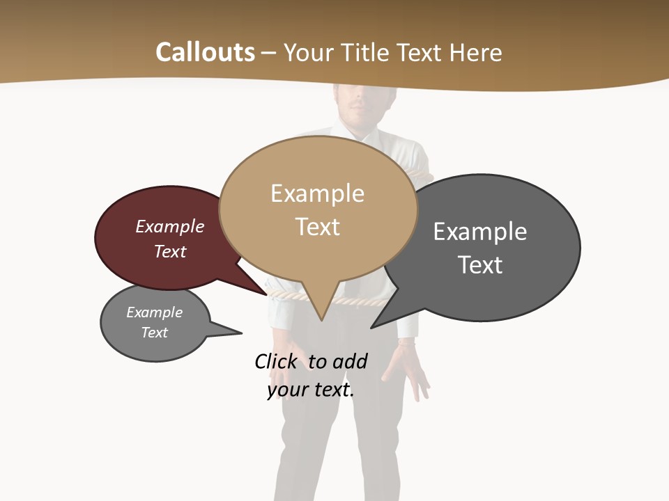 A Man In A Business Suit With Chains On His Back PowerPoint Template