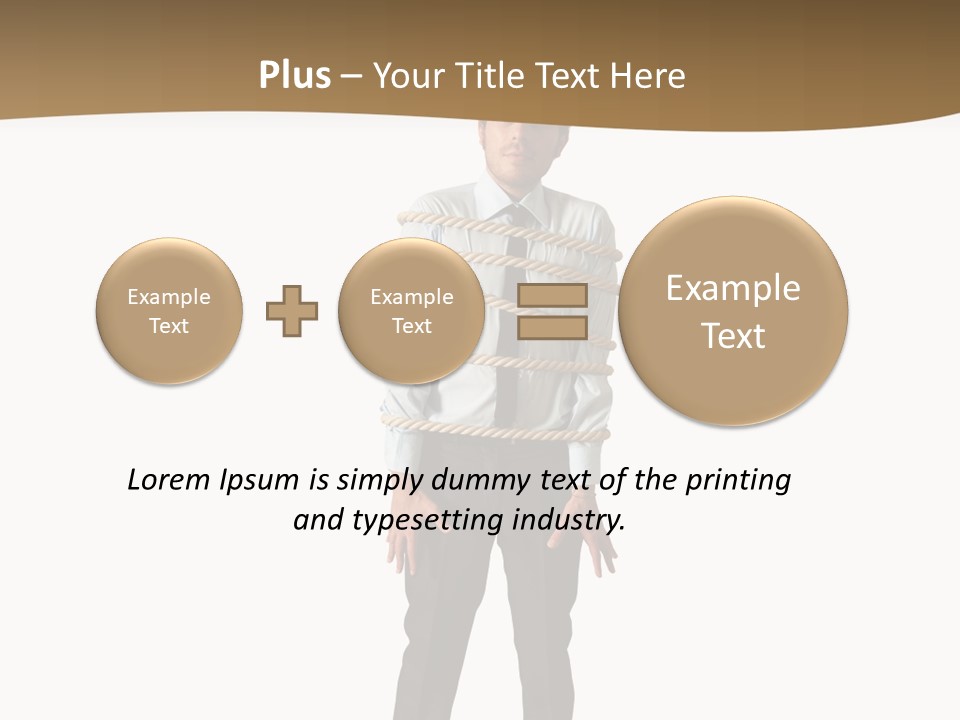 A Man In A Business Suit With Chains On His Back PowerPoint Template