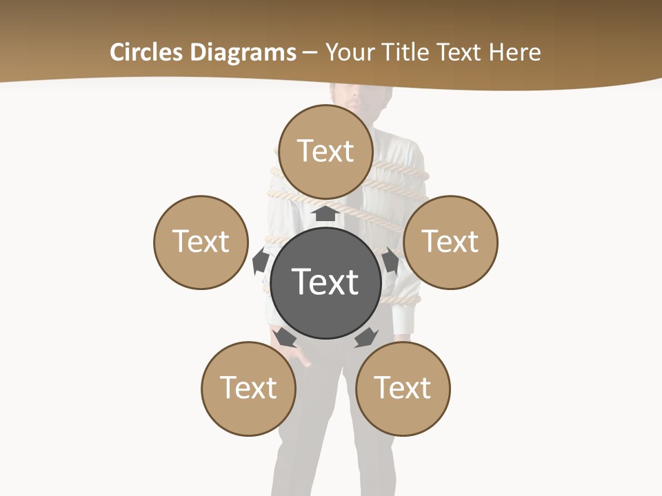 A Man In A Business Suit With Chains On His Back PowerPoint Template