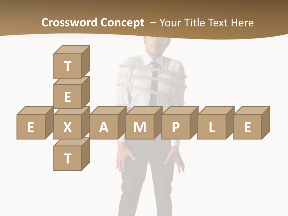 A Man In A Business Suit With Chains On His Back PowerPoint Template