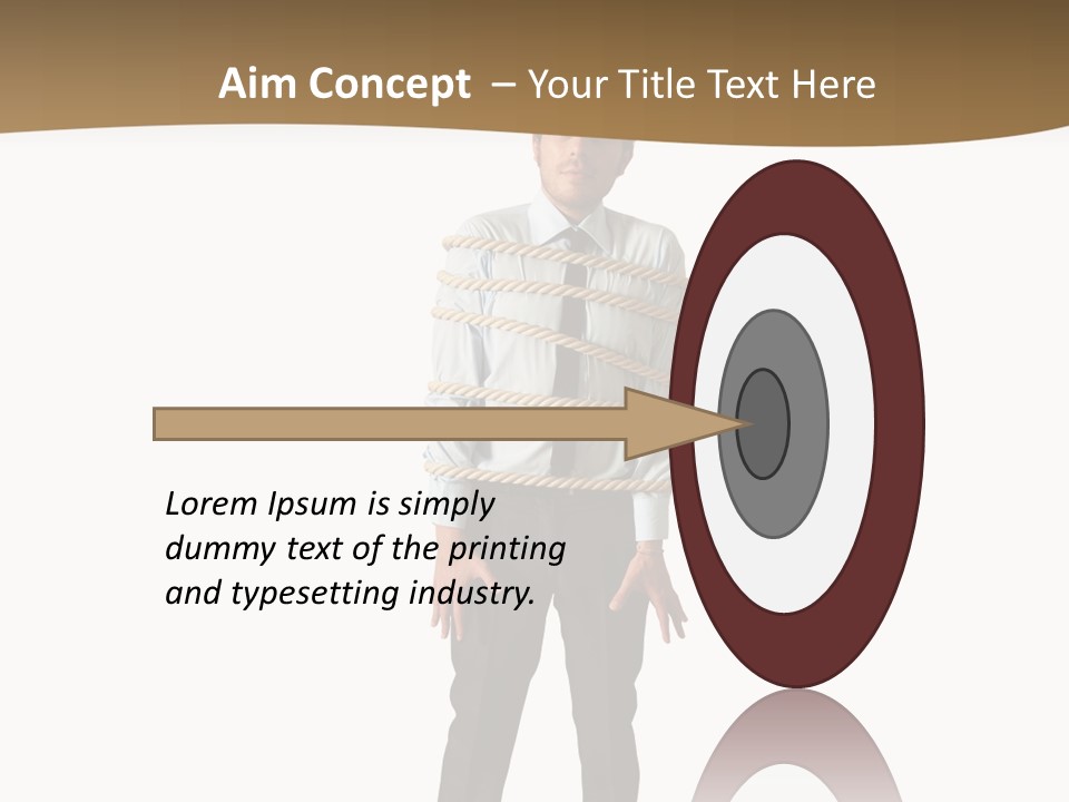 A Man In A Business Suit With Chains On His Back PowerPoint Template