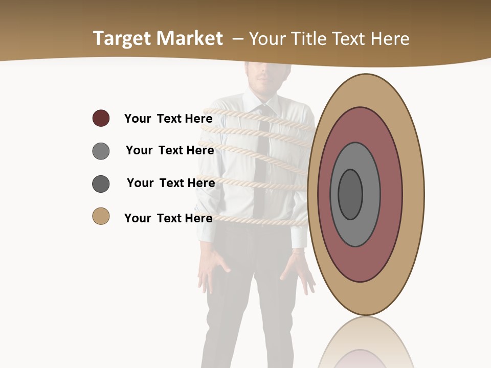 A Man In A Business Suit With Chains On His Back PowerPoint Template