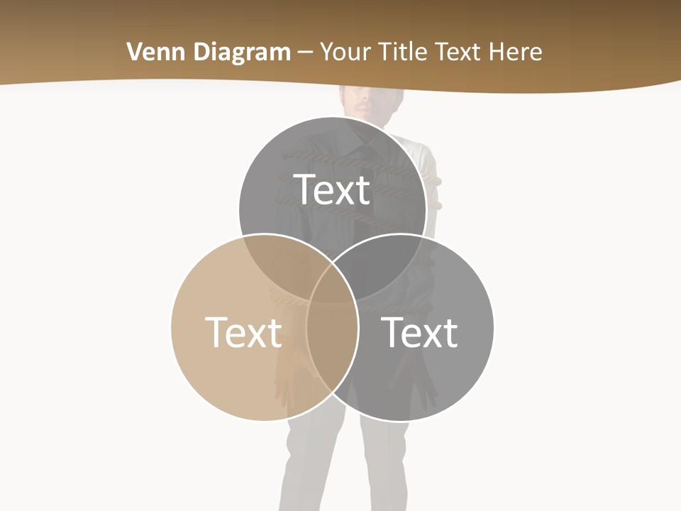 A Man In A Business Suit With Chains On His Back PowerPoint Template