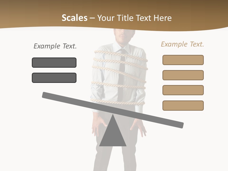 A Man In A Business Suit With Chains On His Back PowerPoint Template