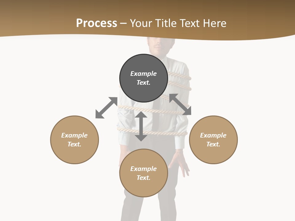 A Man In A Business Suit With Chains On His Back PowerPoint Template