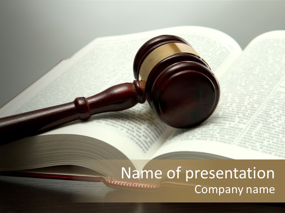 Symbol Law Brown PowerPoint Template