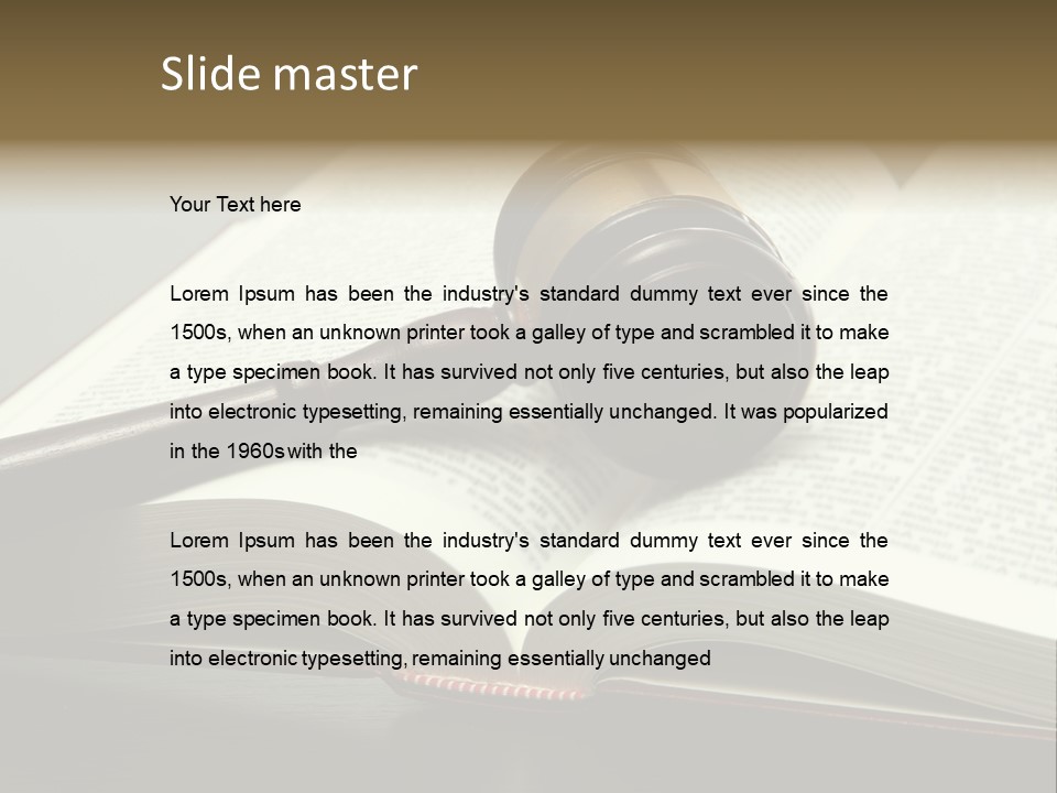 Symbol Law Brown PowerPoint Template