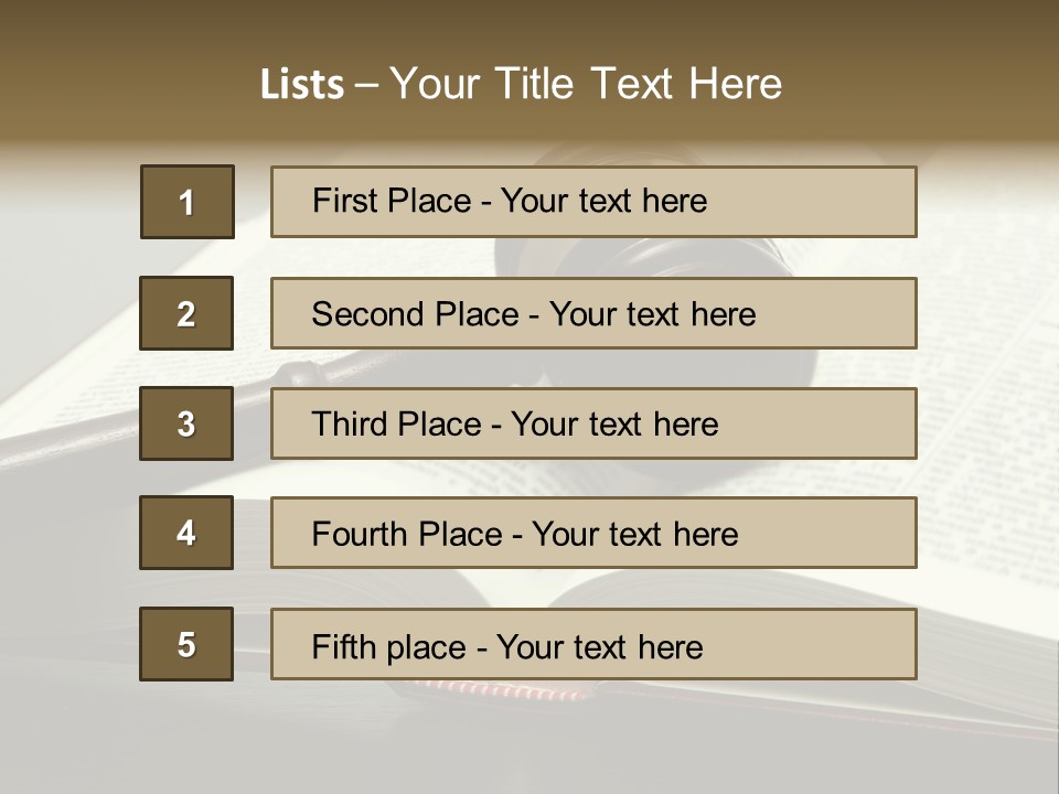 Symbol Law Brown PowerPoint Template