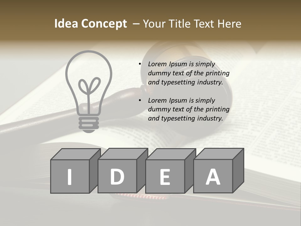 Symbol Law Brown PowerPoint Template