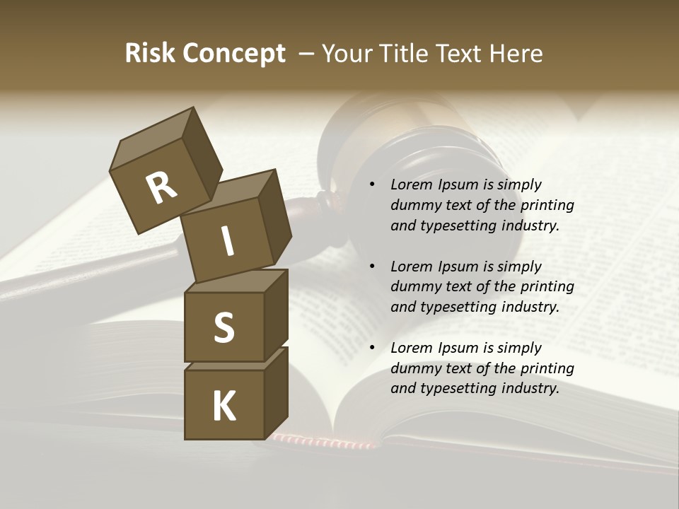 Symbol Law Brown PowerPoint Template