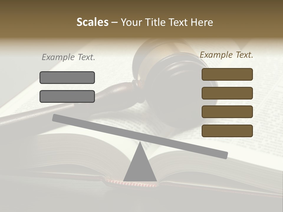 Symbol Law Brown PowerPoint Template