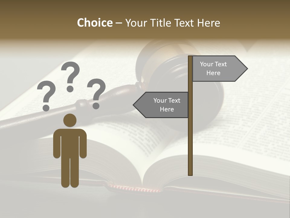 Symbol Law Brown PowerPoint Template