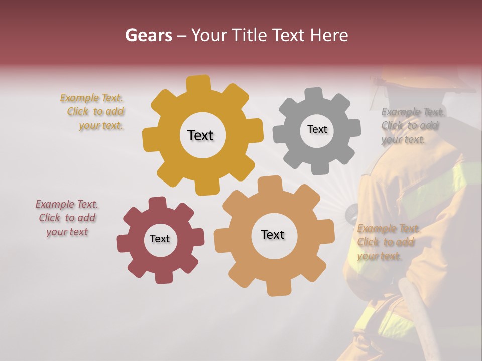 Yellow Background Gear PowerPoint Template