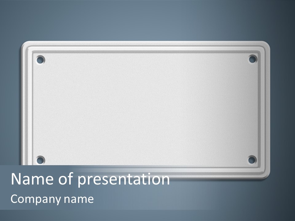 Textured Background Car Plate Isolated PowerPoint Template