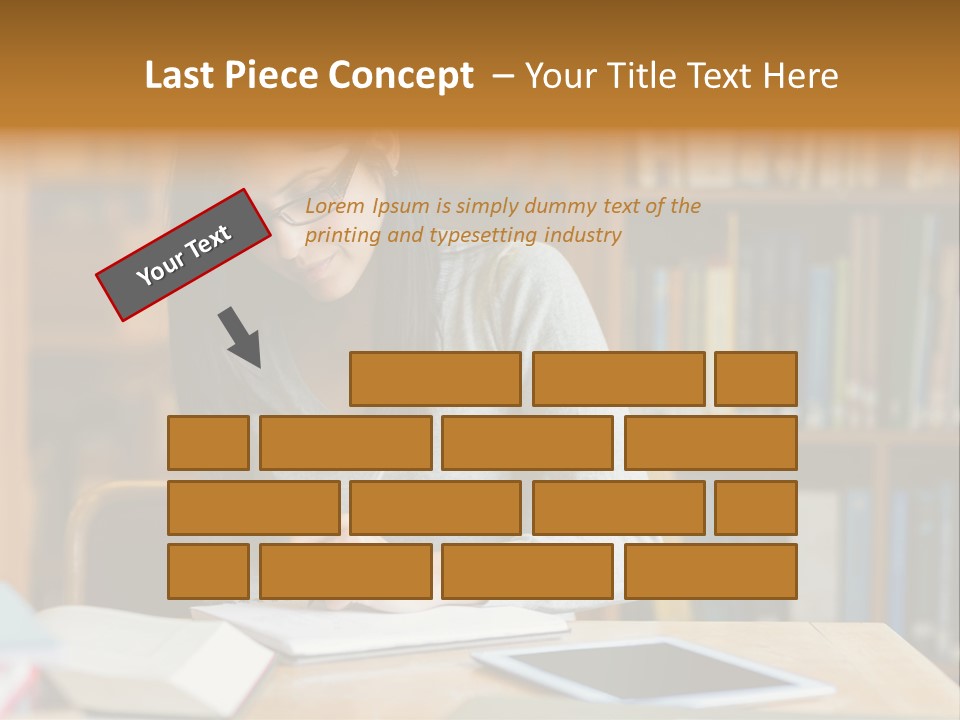 Indoors Bookcase Writing PowerPoint Template
