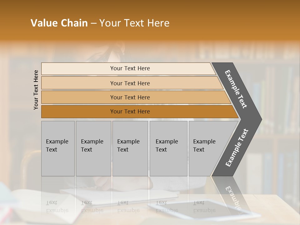 Indoors Bookcase Writing PowerPoint Template