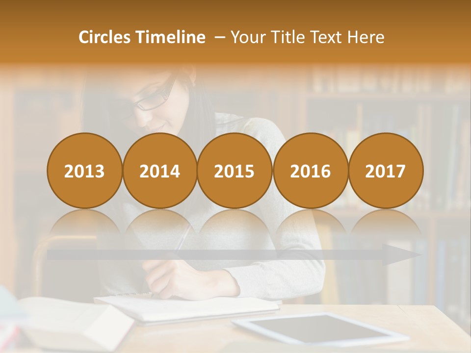 Indoors Bookcase Writing PowerPoint Template