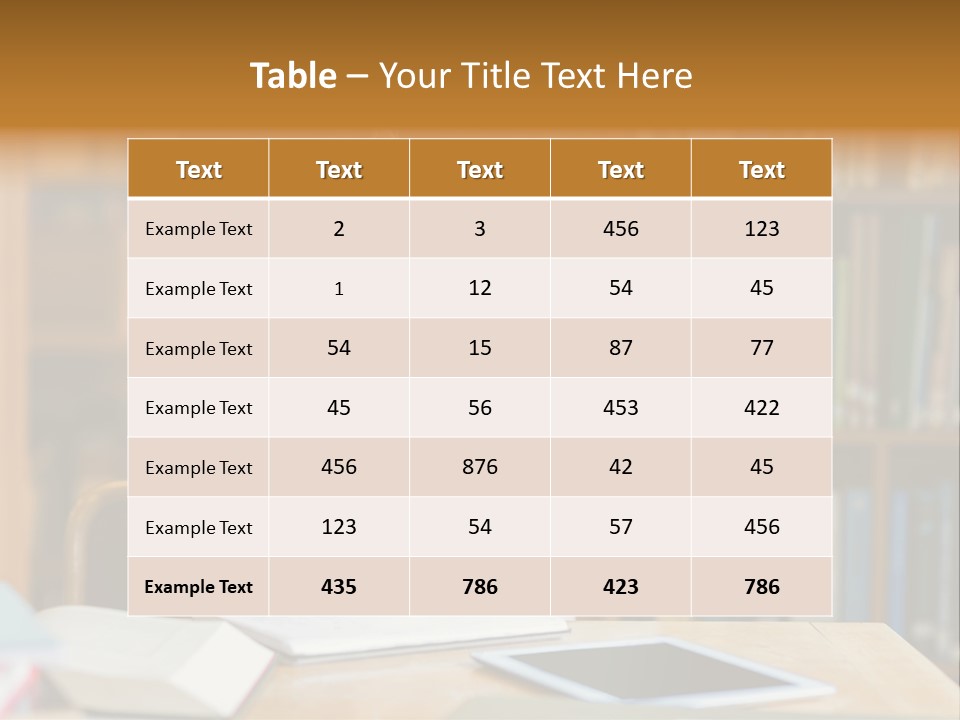 Indoors Bookcase Writing PowerPoint Template