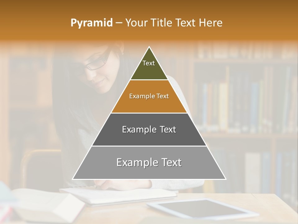 Indoors Bookcase Writing PowerPoint Template