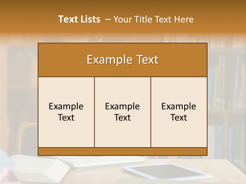 Indoors Bookcase Writing PowerPoint Template