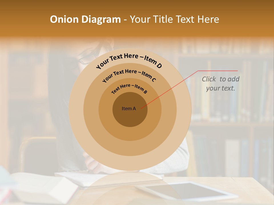 Indoors Bookcase Writing PowerPoint Template