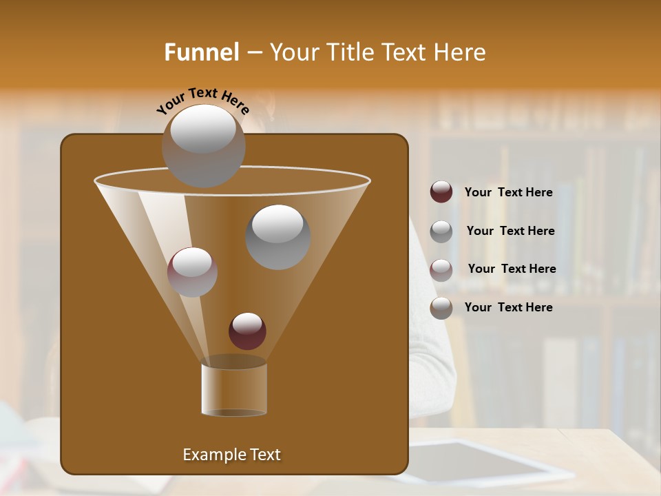 Indoors Bookcase Writing PowerPoint Template