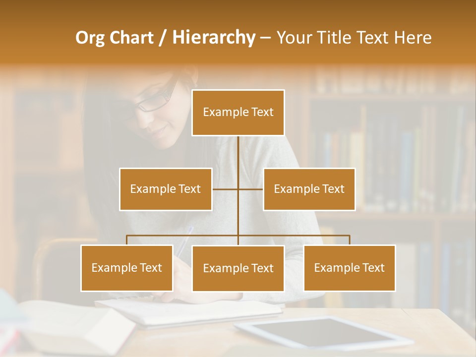 Indoors Bookcase Writing PowerPoint Template