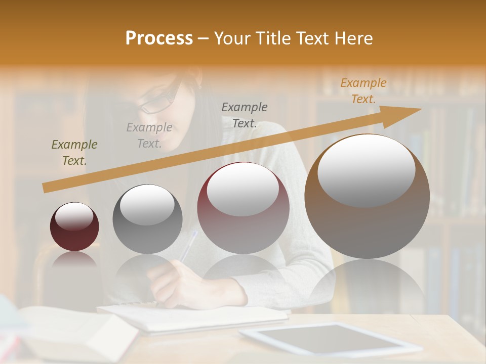 Indoors Bookcase Writing PowerPoint Template
