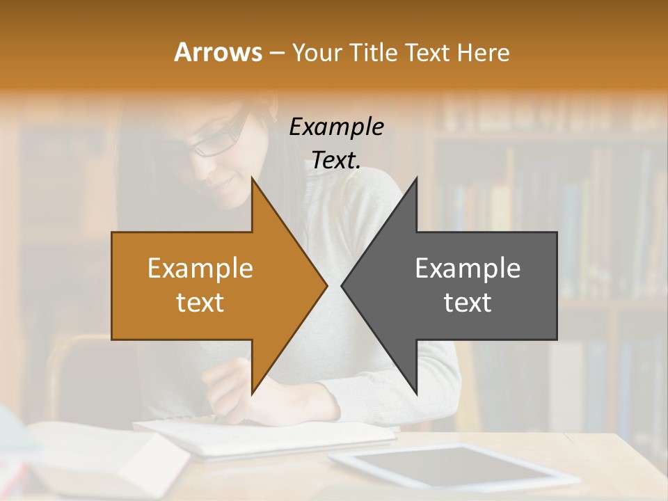 Indoors Bookcase Writing PowerPoint Template