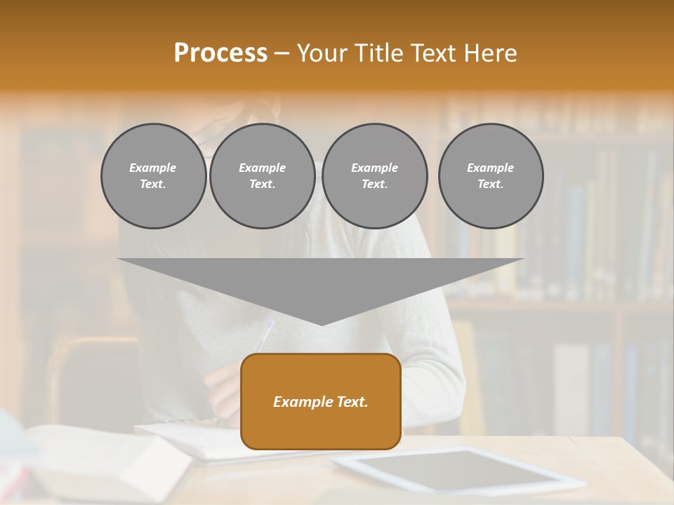 Indoors Bookcase Writing PowerPoint Template