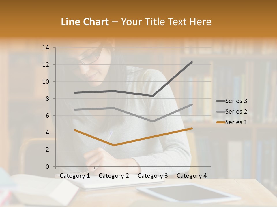 Indoors Bookcase Writing PowerPoint Template
