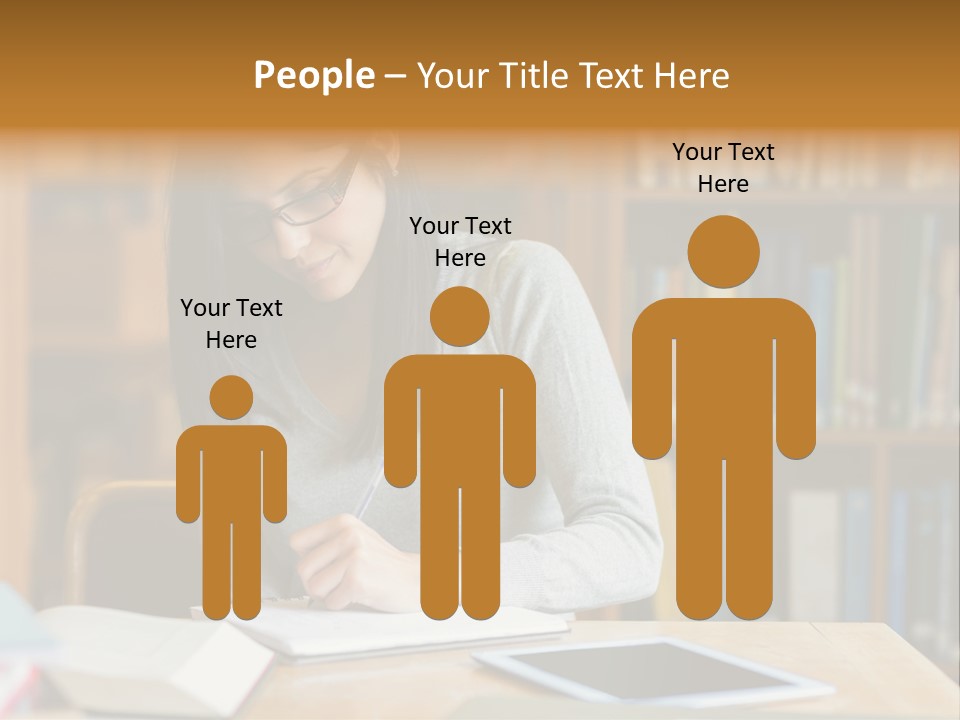 Indoors Bookcase Writing PowerPoint Template