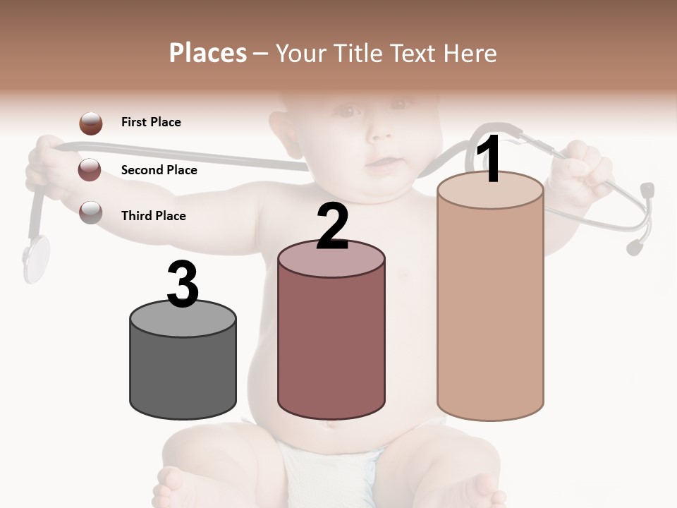 A Baby With A Stethoscope On His Head PowerPoint Template