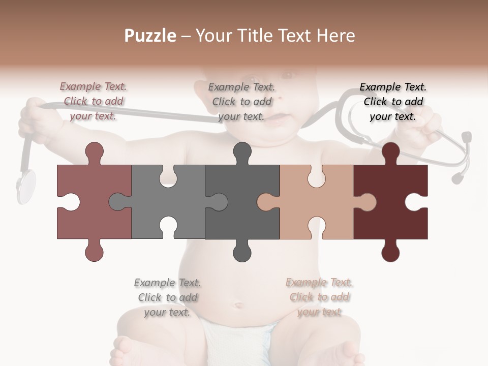 A Baby With A Stethoscope On His Head PowerPoint Template