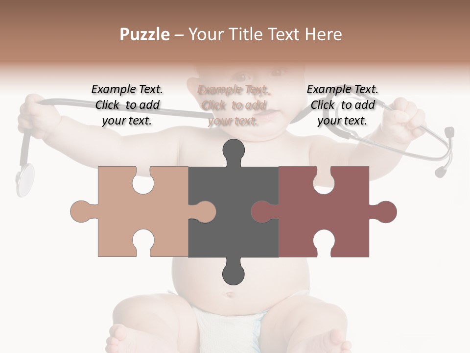 A Baby With A Stethoscope On His Head PowerPoint Template