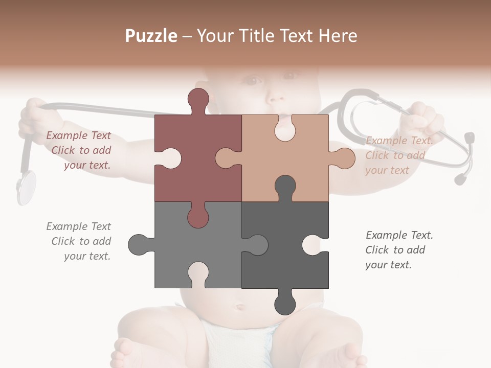 A Baby With A Stethoscope On His Head PowerPoint Template