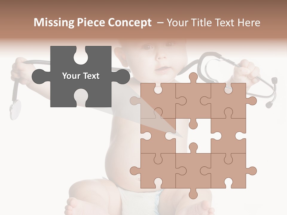 A Baby With A Stethoscope On His Head PowerPoint Template