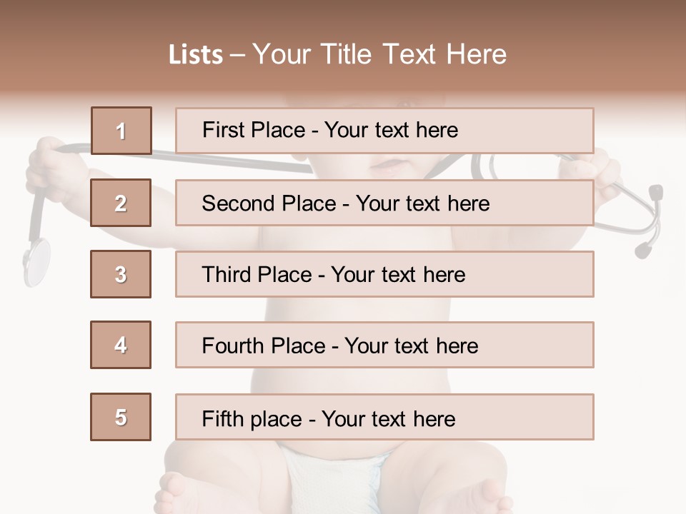 A Baby With A Stethoscope On His Head PowerPoint Template