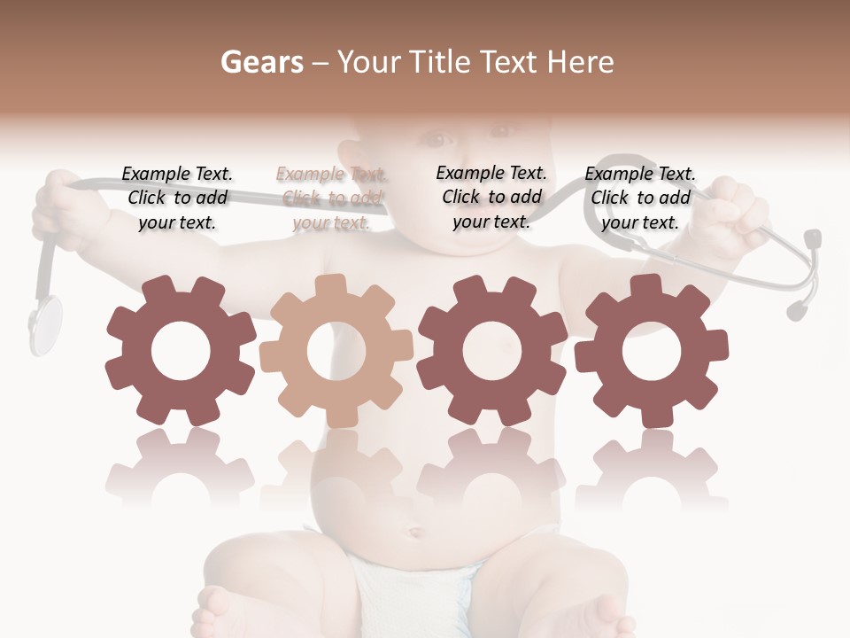 A Baby With A Stethoscope On His Head PowerPoint Template